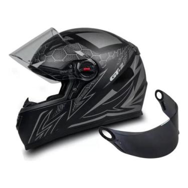 Imagem de Capacete Fw3 Gt2 Preto Fosco Mais 2 Viseiras Extra Cristal e Fumê, 60
