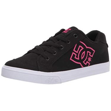 Imagem de DC Tênis de skate Chelsea infantil (criança pequena/criança grande), Estêncil preto/rosa, 12 Little Kid