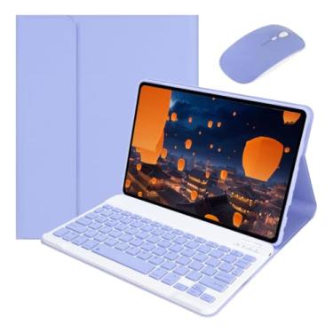 Imagem de Bluetooth Teclado Para iPad Pro12.9 2018/2020 Com Capa+mouse (Roxo)
