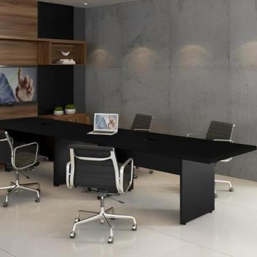 Imagem de Mesa de Reunião 3,20m x 1,20m Corporativa c/ Caixa de Tomada - F5 Offi