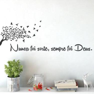 Imagem de Adesivo Decorativo De Parede Quarto Sala Frase Arvore Deus - PAPELEPAR