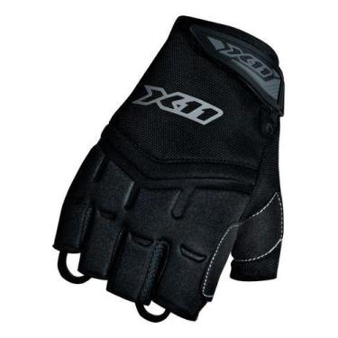 Imagem de Luva X11 Fit X 1/2 Meio Dedo Verão Motoqueiro Motoboy Bike, Preto, GG