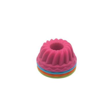Imagem de Kit 6 formas moldes silicone para cupcake mini bolo muffin - ASIA