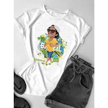 Imagem de Camiseta Bruno Mars Brasil Camisa Unissex Camiseta Feminina Baby Look 