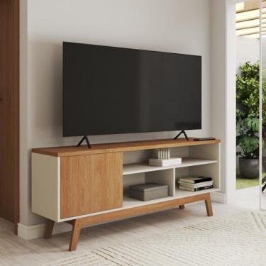 Imagem de Rack para TV Até 50 Polegadas Trento 1 Porta Off White/Nature - Panora