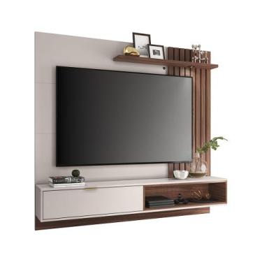 Imagem de Home Suspenso Paolo 1.8 Ripado com Luminária e Prateleira para TV 65 P