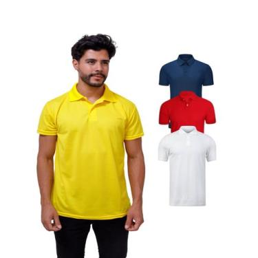 Imagem de Kit Com 3 Camisetas Gola Polo Piquet 100% Poliester Masculina - Ast St
