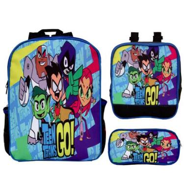 Imagem de Mochila de Costa Menino Jovens Titãs + Lancheira Lançamento - TOYS 2U
