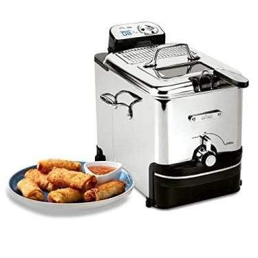 Imagem de All-Clad Fritadeira EJ814051 3,5 L Easy Clean Pro de aço inoxidável com temporizador digital e temperatura ajustável, prata