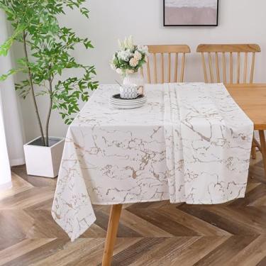 Imagem de Majestic Giftware Toalhas de mesa de veludo para mesas retangulares - TC1414 | (70/160) Cobertura de mesa de jantar com bainha dourada glaciar | Toalha de mesa retangular lavável para cozinha, jantar,
