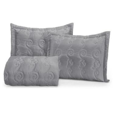 Imagem de Kit Coxa Eva Casal 3 Peças Matelada Bordada Cama Box - ENXOVAIS CRISTI