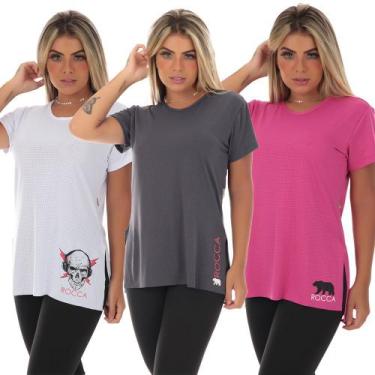 Imagem de Kit 3 blusas dry fit poliamida tapa bumbum - Click Mais Bonita ,  P, R