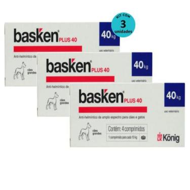 Imagem de Vermífugo Basken Plus 40 p/ Cães e Gatos 1 comp. para cada 10Kg cx c/ 
