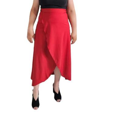 Imagem de Saia Envelope Onça - Animal Print Forro Interno Não fica Transparente/