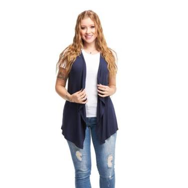 Imagem de Colete de Bico Blusa Cardigan Feminino Terceira Peça Viscolycra Ca5 - 