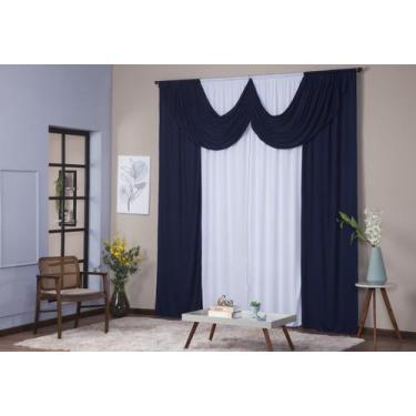 Imagem de Cortina Paris 5,00 x 2,80 Decorativa com Bando Sala Quarto Porta Balcã