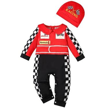 Imagem de Happidoo Roupa de bebê recém-nascido macacão uniforme com chapéu, Vermelho longo, 0-3 Meses