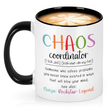 Imagem de Maustic Chaos Coordinator Gifts, Boss Gifts for Women, Office Gifts for Coworkers, Chaos Coordinator Mug, Gifts for Boss Lady Teachers, Mom Administrative Assistants, Boss Day, Christmas Gifts, 325 ml