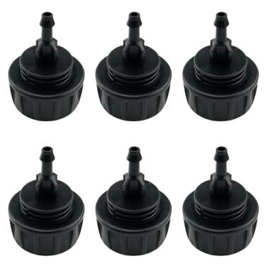 Imagem de ZZHXSM 6 peças de tubo de gotejamento de 1/10.2 cm para dispositivo de irrigação adaptador de mangueira de jardim adaptador de torneira de irrigação com arruela