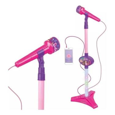 Imagem de Instrumento Musical Pedestal Com Microfone Barbie F0057 - Fun