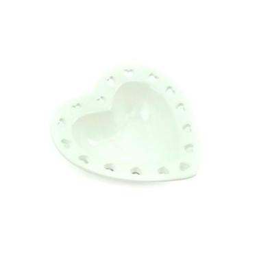 Imagem de Bowl de Cerâmica Formato de Coração Branco Fundo 19x18x5cm 8629 - Lyor