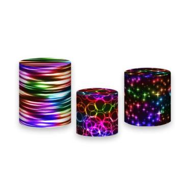 Imagem de Trio De Capa Cilindro  - Círculos e Formas Efeito Neon 016 - Via Cores