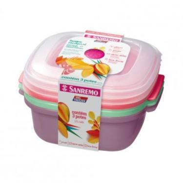 Imagem de Conjunto 3 Potes Plásticos 1,3L Vac Freezer Sanremo