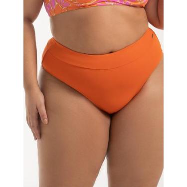 Imagem de Calcinha Biquíni Sunquíni Cós Alto Liso - Cor de Cacau, 50, Ocre ferru