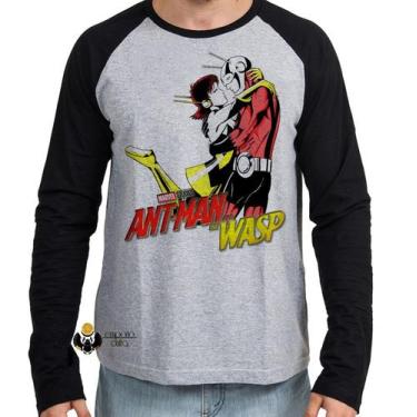 Imagem de Camiseta Manga Longa blusa Homem Formiga e a Vespa - Empório Dutra, M 