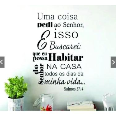 Imagem de Adesivo Decoração Parede Frase Bíblica Religioso Salmos 27:4 - K1 Stor