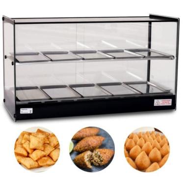 Imagem de Estufa LED Para Salgados Quadrada Dupla 10 Bandejas Perfil Preto Titã,