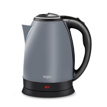Imagem de Chaleira Elétrica Inox Elgin - Jarra sem Fio 2 Litros Desligamento Automático Cinza Lunar 220V