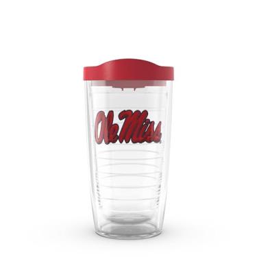 Imagem de Tervis Feito nos EUA com paredes duplas Ole Miss University of Mississippi Rebels Copo isolado mantém as bebidas frias e quentes, 473 g, logotipo principal