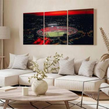 Imagem de Kit 3 Quadro Decorativo Morumbi São Paulo Futebol 60x30cm - Telech
