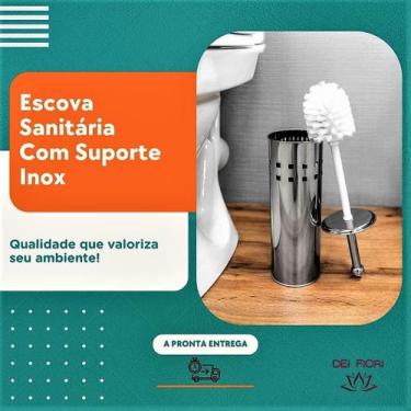 Imagem de Escova Sanitária Limpador Vaso Acompanha Suporte De Aço Inox - Aih
