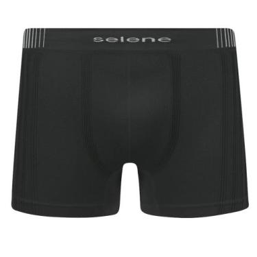 Imagem de Cueca Boxer Selene Sem Costura Masculina - Preto, Preto, P