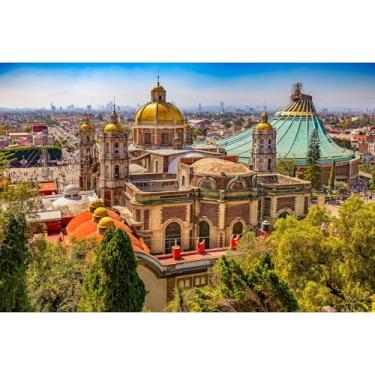Imagem de Basílica de Nossa Senhora de Guadalupe, México, paisagem urbana mexicana, horizonte da cidade, catedrais antigas e novas, cenário fotográfico igreja religiosa do México, decorações de pano de fundo