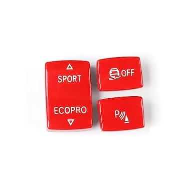Imagem de Console central Gear Sport Eco Drive Mode Switch PDC DSC Off ABS Botão vermelho preto compatível com BMW 1 2 3 4 Series F20 F21 F22 F23 F30 F31 F34 F35 F32 F36 2012-2019 (vermelho)