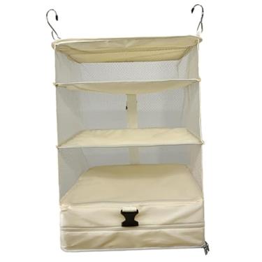 Imagem de Gralara Prateleira múltipla, organizador de armário suspenso e armazenamento, organizador suspenso, prateleiras suspensas de armário, para armário RV quarto, Branco