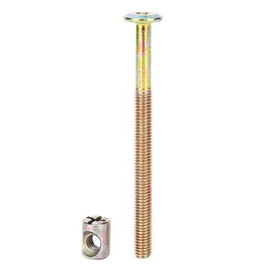 Imagem de 10 Peças de Parafusos para Móveis de Aço Carbono Galvanizado M6, 60 Mm, 80 Mm, 90 Mm, 100 Mm, 150 Mm, Com Porcas de Barril, Prendedor de Conector de Porca para Madeira, Placas,