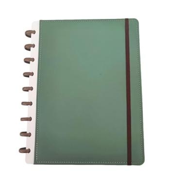 Imagem de Caderno de Disco 10 Matérias Folhas Removíveis Capa Dura Escolar Infinito Sistema Inteligente Coleção Color Clássico - Verde Clean (MÉDIO - Colegial)