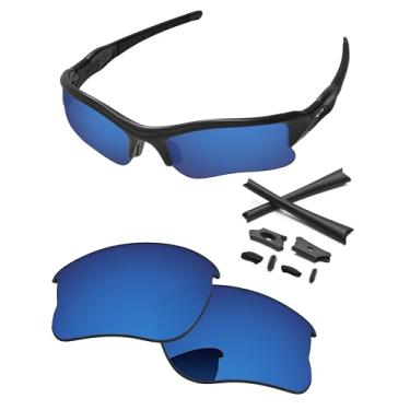 Imagem de PapaViva Lentes de reposição e kits de borracha para óculos de sol Oakley Flak Jacket XLJ OO9009 63 mm, Água Profunda, Flak Jacket XLJ