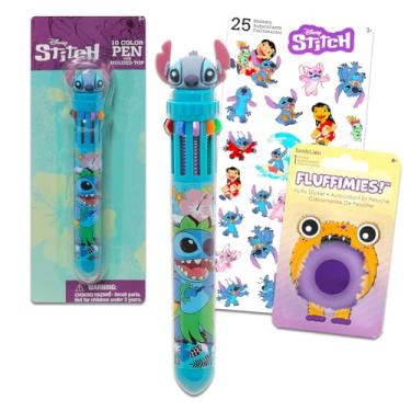 Imagem de Conjunto de canetas esferográficas Stitch – Conjunto de 10 cores em uma caneta esferográfica Lilo e Stitch para crianças com adesivos Stitch Plus, mais | Artigos de papelaria Disney Lilo e Stitch para