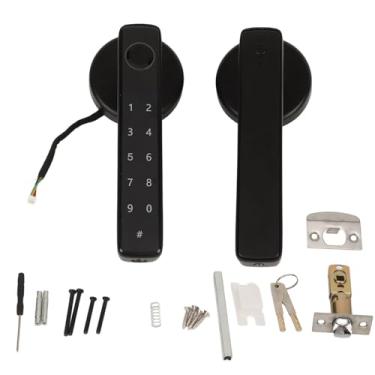 Imagem de Fechadura de porta inteligente Vomeko, fechadura de impressão digital, fechadura de porta de entrada sem chave com alça, lembrete de bateria fraca Fechadura de combinação de porta