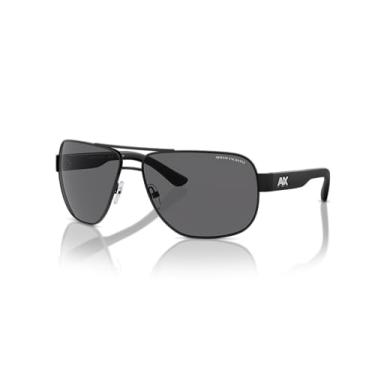 Imagem de A|X ARMANI EXCHANGE Óculos de sol masculinos AX2012S retangulares, preto fosco/cinza polarizado, 62 mm, Preto fosco/cinza polarizado, 62 mm