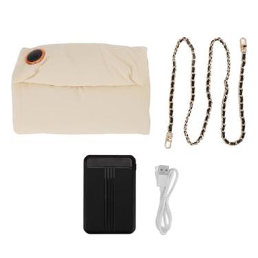 Imagem de Aquecedores de mão Vomeko recarregáveis, alimentados por USB, almofada de aquecimento dobrável, luvas portáteis aquecidas de grafeno Bolsa para aquecedores de mão, com alça de (Yellow)