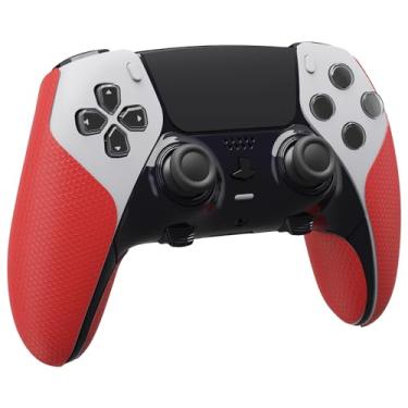 Imagem de PlayVital Anti-Skid Sweat-Absorbent Controller Grip for ps5 Edge Wireless Controller, Professional Textured Soft PU Handle Grips Anti Sweat Protector for ps5 Edge Controller - Passion Red