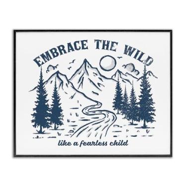 Imagem de Stupell Industries Embrace the Wild Phrase Framed Giclee Wall Art Design por Ahmed Sameh Hussein, moldura preta, 50 x 40 cm