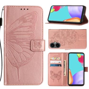 Imagem de Covthch Capa para celular BLU G64 BLU G64 BLU G64 BLU G64 G1010WW 2024 6,8 polegadas [carteira de couro magnética borboleta com suporte para cartão de crédito] - Rosa