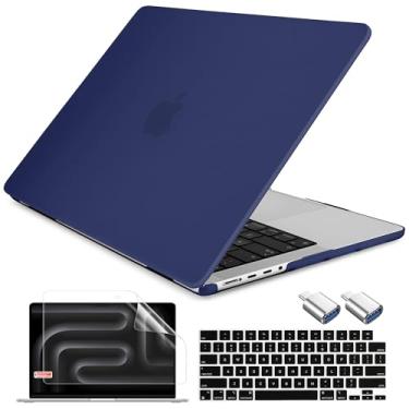 Imagem de DONGKE Compatível com a nova capa MacBook Pro de 16 polegadas 2024 [chip M4 Pro/M4 Max] modelo A3403 A3186, capa rígida de plástico protetor, capa de teclado, película de tela e adaptador tipo C -